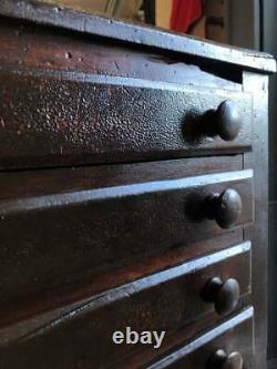 Antique Hardware Store Parts Cabinet, Multi Drawer Unit, Flat File Apothecary