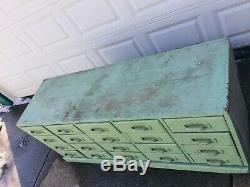 Antique Hardwood Cabinet With 20 Drawers Apothecary Hardware Store 5' x 24 x 18