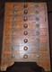 Antique Hindu Asian 8 Drawer Solid Wood Metal Jewelry Spice Organizer Rare