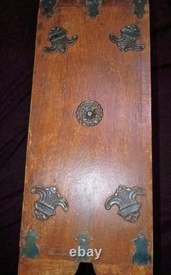 Antique Hindu Asian 8 Drawer Solid Wood Metal Jewelry Spice Organizer RARE
