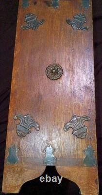 Antique Hindu Asian 8 Drawer Solid Wood Metal Jewelry Spice Organizer RARE