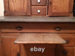 Antique -Hoosier/Baker Cabinet Early 1900s Oak, Great History! Original