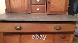 Antique -Hoosier/Baker Cabinet Early 1900s Oak, Great History! Original