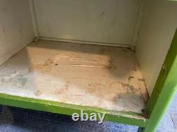 Antique Hoosier Base Bread Box Wooden Enamel Top Cabinet Pull Out Side