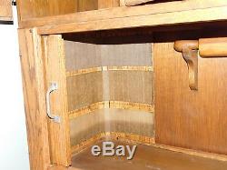 Antique Hoosier Cabinet, Deluxe, Has Many Extras, OBO Oak Sellers Kitchen 1900's