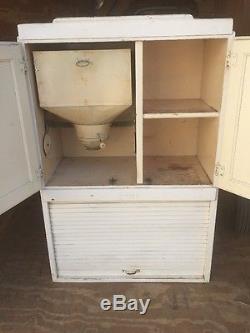 Antique Hoosier Cabinet Top with Flour Bin Sifter Parts Tambour Door