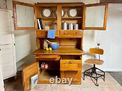 Antique Hoosier Cabinet With Cylinder Top Kitchen Hoosier Cabinet