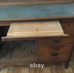 Antique Hoosier Cabinet With Flour Bin, Sifter, Bread Board, Work Space, & More