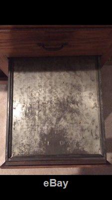 Antique Hoosier Kitchen Cabinet with Stained/Slag Glass