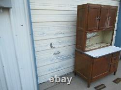 Antique Hoosier Kitchen Cupboard Cabinet For Restoration Work Parts Or As Is