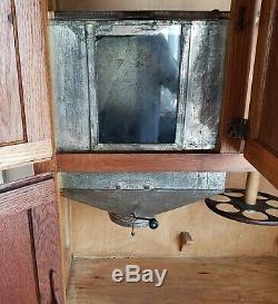 Antique Hoosier Oak Kitchen Cabinet