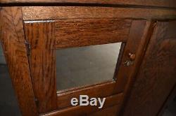 Antique Hoosier Style Oak Kitchen Cabinet Cupboard Bedroom Armoire Wardrobe Desk