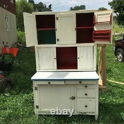 Antique Hoosier Style Wood Kitchen Cabinet