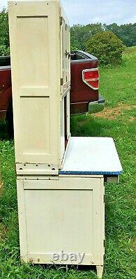 Antique Hoosier Style Wood Kitchen Cabinet