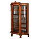 Antique Horner Carved Oak & Leaded Glass China Cabinet Circa 1900