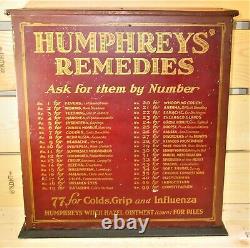 Antique Humphreys' Remedies Metal Country Store Apothecary Medicine Cabinet