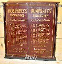 Antique Humphreys' Remedies Metal Country Store Apothecary Medicine Cabinet