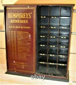 Antique Humphreys' Remedies Metal Country Store Apothecary Medicine Cabinet