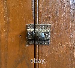 Antique Hutch Buffet China Cabinet Cupboard Oak Wood Original Vtg Hoosier Style