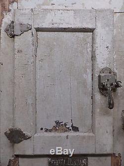 Antique Ice Box Front Medicine Nickel Brass Hinges Shabby Cabinet Chic 499-17R