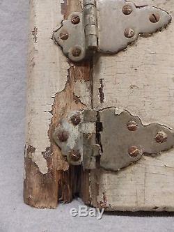 Antique Ice Box Front Medicine Nickel Brass Hinges Shabby Cabinet Chic 499-17R