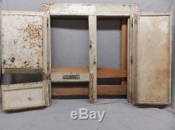 Antique Ice Box Front Medicine Nickel Brass Hinges Shabby Cabinet Chic 499-17R