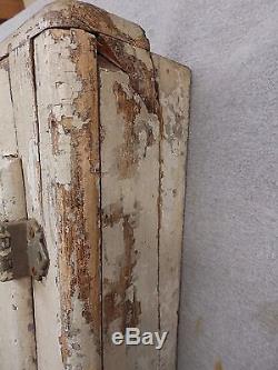 Antique Ice Box Front Medicine Nickel Brass Hinges Shabby Cabinet Chic 499-17R