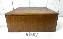 Antique Imperial 2 Drawer Oak Library Card File Index/ Vintage Wooden Recipe Box