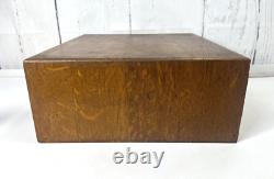 Antique Imperial 2 Drawer Oak Library Card File Index/ Vintage Wooden Recipe Box