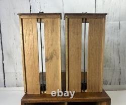 Antique Imperial 2 Drawer Oak Library Card File Index/ Vintage Wooden Recipe Box