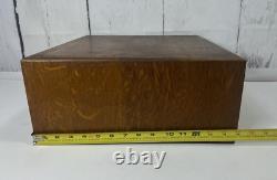 Antique Imperial 2 Drawer Oak Library Card File Index/ Vintage Wooden Recipe Box