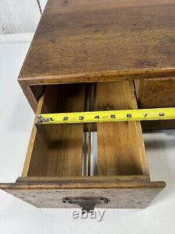Antique Imperial 2 Drawer Oak Library Card File Index/ Vintage Wooden Recipe Box