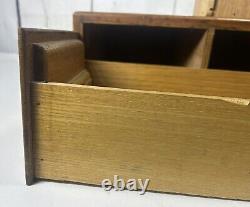 Antique Imperial 2 Drawer Oak Library Card File Index/ Vintage Wooden Recipe Box