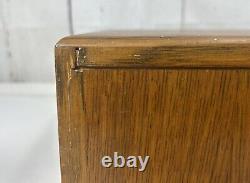 Antique Imperial 2 Drawer Oak Library Card File Index/ Vintage Wooden Recipe Box