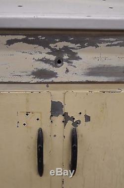 Antique Industrial Steel Metal Enamel Top Medical Cabinet DIY Bathroom Kitchen