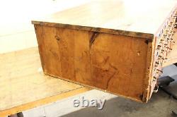 Antique Industrial W. C. Heller Oak Parts Drawers Hardware Store Cabinet Brass