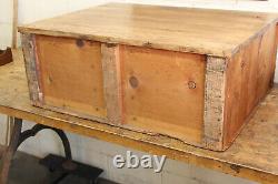 Antique Industrial W. C. Heller Oak Parts Drawers Hardware Store Cabinet Brass