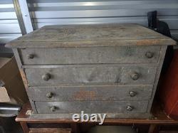 Antique Industrial Wood Drawer Cabinet C. H. Foster & Co Chicago 63 Original Pai