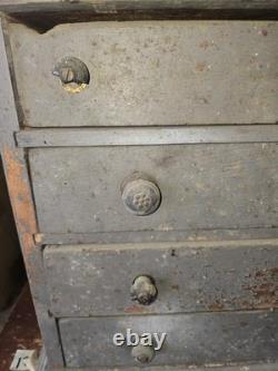 Antique Industrial Wood Drawer Cabinet C. H. Foster & Co Chicago 63 Original Pai