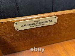 Antique J. K. Rishel Walnut One Drawer Stand Side Table 1948 Stamp Made in PA