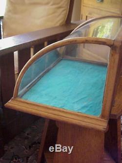Antique J. P. Priwleys' California Chewing Gum Curved Glass Store Display Case