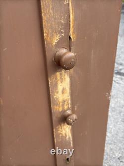 Antique Jelly Milk Cupboard Cabinet 1 Door Primitive Old Paint Cut Out Feet Pa