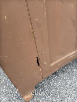Antique Jelly Milk Cupboard Cabinet 1 Door Primitive Old Paint Cut Out Feet Pa