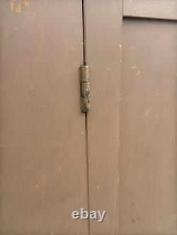 Antique Jelly Milk Cupboard Cabinet 1 Door Primitive Old Paint Cut Out Feet Pa