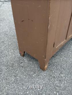 Antique Jelly Milk Cupboard Cabinet 1 Door Primitive Old Paint Cut Out Feet Pa