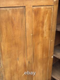 Antique Jelly Milk Cupboard Cabinet 1 Door Primitive Old Paint Cut Out Feet Pa
