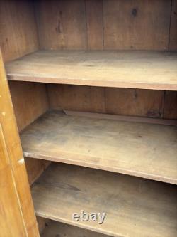 Antique Jelly Milk Cupboard Cabinet 1 Door Primitive Old Paint Cut Out Feet Pa