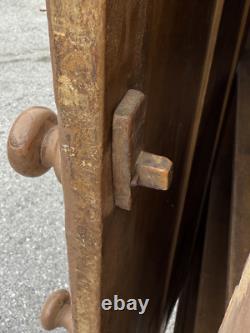 Antique Jelly Milk Cupboard Cabinet 1 Door Primitive Old Paint Cut Out Feet Pa