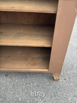 Antique Jelly Milk Cupboard Cabinet 1 Door Primitive Old Paint Cut Out Feet Pa