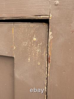 Antique Jelly Milk Cupboard Cabinet 1 Door Primitive Old Paint Cut Out Feet Pa